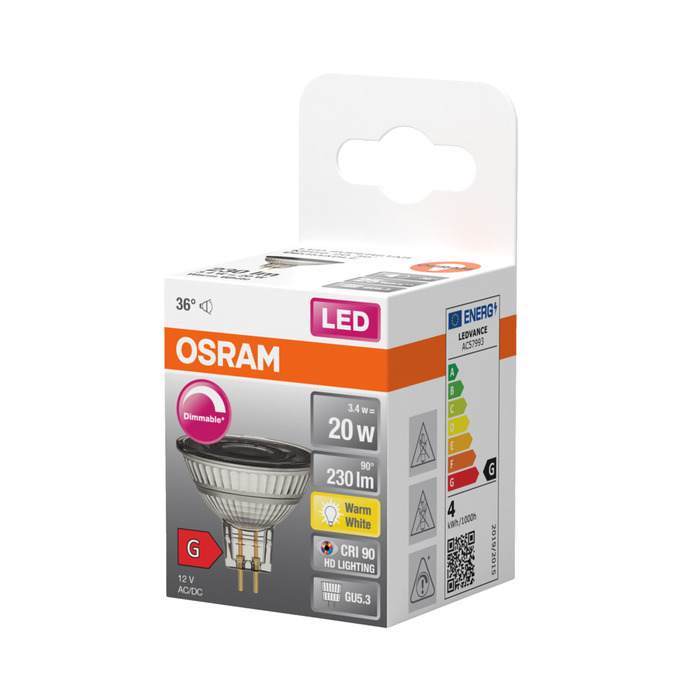 Reflektorpære LED 3,4 W GU5,3 Osram
